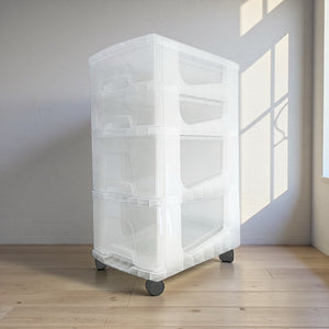 Storii Plastic Storage Tower Multi Drawers Whitefurze