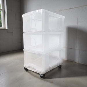 Storii Plastic Storage Tower Large Drawers Whitefurze