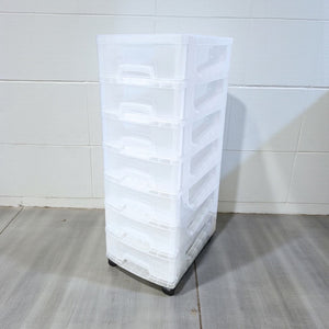Storii Plastic Storage Tower Small Drawers Whitefurze