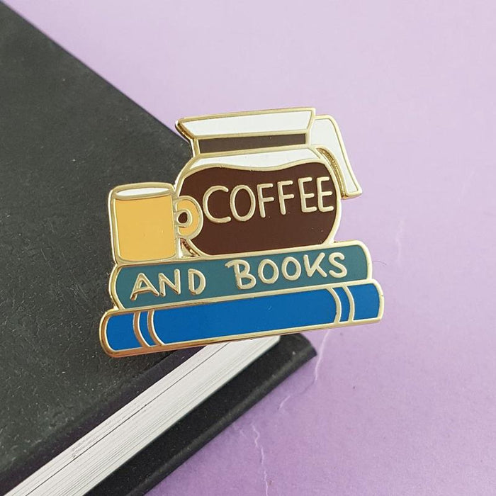 Coffee and Books Pin