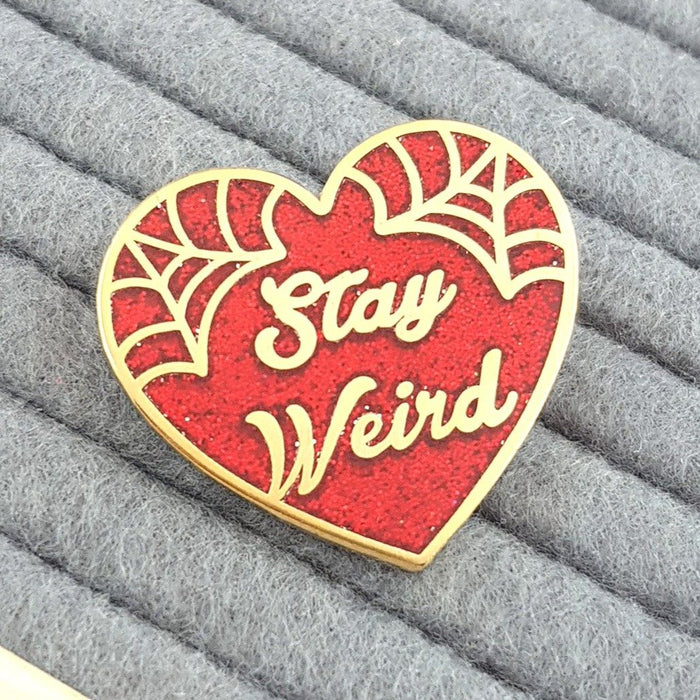 Stay Weird Pin - Red
